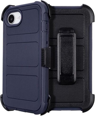 حافظة هاتف iPhone 17e مع مسند بمشبك حزام، متينة مقاومة للصدمات، طبقتان من المتين، حافظة لهاتف iPhone 17e، لحماية غطاء iPhone17e الواقي (أزرق) in Kuwait