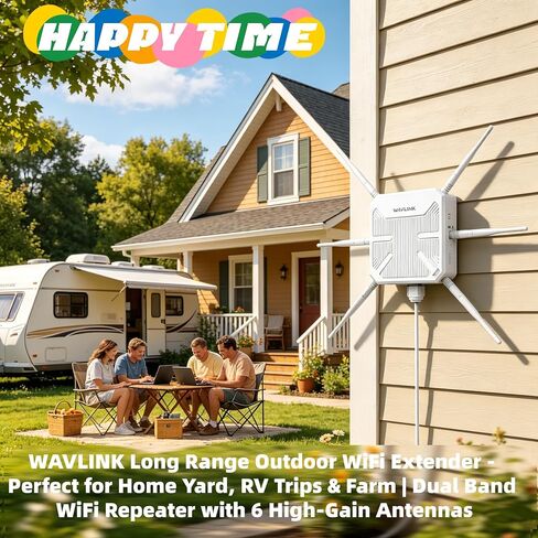 WAVLINK AX3000 Outdoor WiFi 6 Extender, Long Range Outdoor Access Point, 6x7dBi High-Gain Antennas, PoE Powered, IP67 Waterproof Lightning Protection, Starlink Compatible for Farm, RV, Cameras in Saudi Arabia
