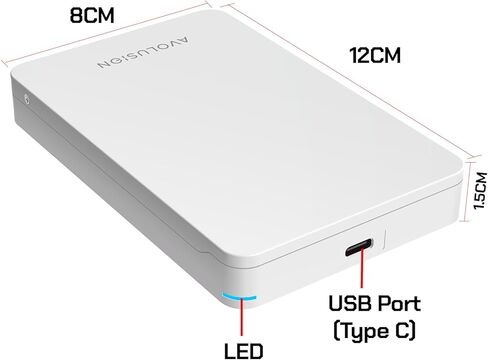 Avolusion M2 1TB USB 3.0 Portable External Hard Drive (for Windows Laptop/Desktop PC) - White in Saudi Arabia