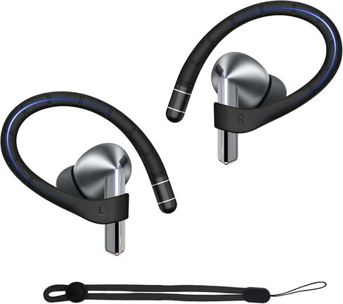Adhiper Titanium Alloy Ear Hooks for Samsung Galaxy Buds 3 Pro, Galaxy Buds 3 FE, Galaxy Buds 3 [Added Anti-Lost Lanyard],Accessories That Fit Securely，Anti Slip Sports Clip Hooks（Black） in Saudi Arabia