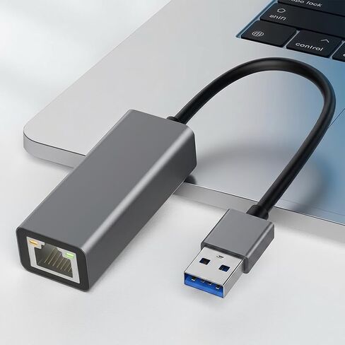 Portable USB to Ethernet Adapter, 100 Megabit, Wide Compatible Ethernet Adapter for Laptop Desktop PC Tablet Smartphone, Grey in Saudi Arabia