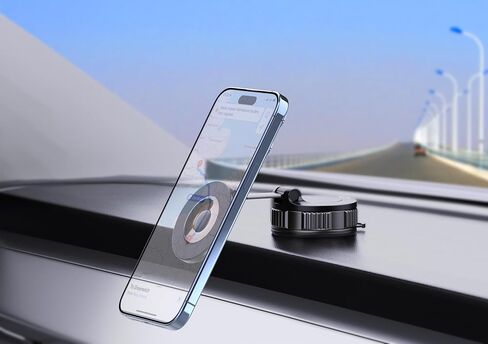 حامل هاتف LEOM for MagSafe للسيارة والمكتب - حامل تثبيت مغناطيسي قابل للطي، يدور 360 درجة، قبضة قوية، حجم جيب صغير، متوافق مع سلسلة iPhone 16/15/14/13/12 (أسود) in Kuwait