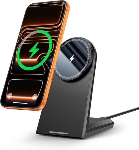 NANAMI 25W Magnetic Wireless Charger Stand, Fast Magnetic Phone Charger, N52 Alignment, 360° Adjustable, Auto-Dim LED, Cooling & Safety Protection for iPhone 17/16/15/14/13/12 & Google Pixel 10 Series in Saudi Arabia