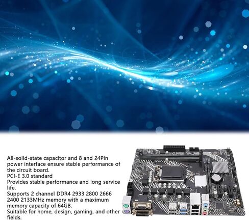 ciciglow Prime H410M K Motherboard, LGA 1200, 2 Channel DDR4 Memory, PCI E3.0X16, 4 Serial ATA, HDMI, M ATX Motherboard for 10th Gen Processor in Saudi Arabia