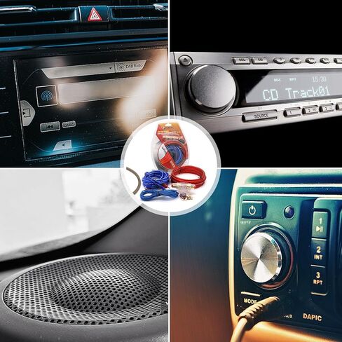 10 قياس أمبير مجموعة الأسلاك تركيب مكبر للصوت مع ربط RCA وسلك مكبر الصوت مضخم صوت السيارة مجموعة أمبير كابلات الصوت السيارات M027 in Kuwait