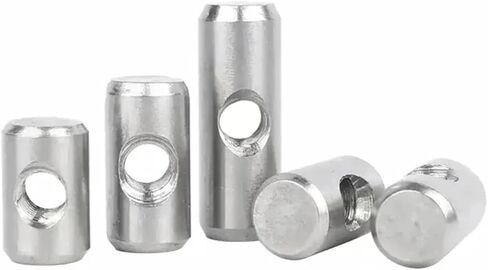Barrel nut, 304 Stainless Steel Barrel Bolts Cylindrical Pin Dowel Cross Hole Hammer Embedded Nut for Wood Furniture Accessories(M6x14-10(5pcs)) in Saudi Arabia