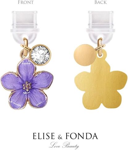 ELISE & FONDA TP841 منفذ شحن من النوع C مضاد للغبار، قابس صغير للهاتف الخلوي على شكل زهرة بوهينيا لهواتف iPhone 15/16/Samsung/OnePlus/Xiaomi/oppo Android (أرجواني) in Saudi Arabia