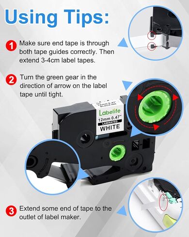 Labelife 10-Pack Replace for Brother TZe TZ Tape 12mm 0.47 Laminated White TZe-231 TZ-231 for Brother Label Maker Tape 12mm 0.47 White Work with Brother P Touch PT-D210 PT-H110 PT-D220 PT-D410 PT-D600 in Saudi Arabia