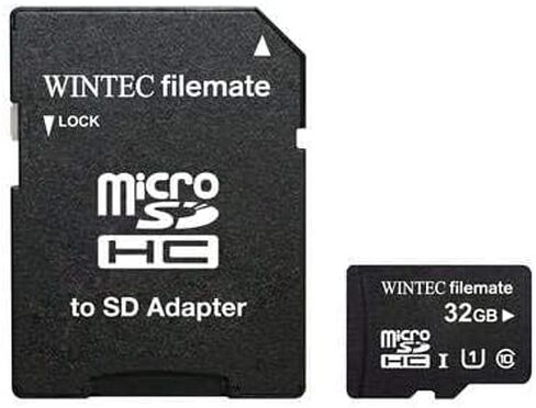 Wintec filemate Pro Plus 32GB UHS-I U1 microSDHC C10 Card w Adapter Retail(3FMUSD32GU1PI-R) in Saudi Arabia