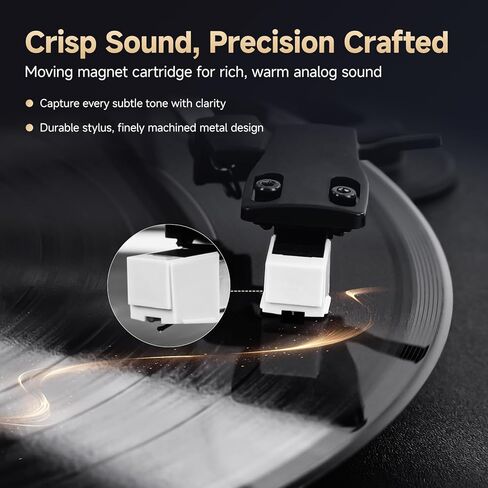 Retekess TR643 Vinyl Record Player, Wireless Turntable Player, 3-Speed Turntable for 33/45/78 RPM Records, Belt Drive, Auto Stop, RCA & AUX Output, Headphone Jack in Saudi Arabia