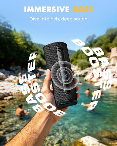 Portable Wireless Bluetooth Speaker, IP67 Waterproof Outdoor Speaker, Loud Bass, BT 6.0, 12H Playtime, RGB Colorful Lights, TWS Pairing & USB Playback, Rugged Built for Home, Beach, Pool Party, Shower in Saudi Arabia