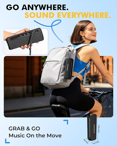 Portable Wireless Bluetooth Speaker, IP67 Waterproof Outdoor Speaker, Loud Bass, BT 6.0, 12H Playtime, RGB Colorful Lights, TWS Pairing & USB Playback, Rugged Built for Home, Beach, Pool Party, Shower in Saudi Arabia