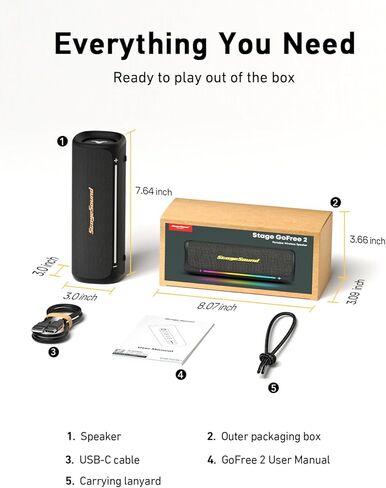 Portable Wireless Bluetooth Speaker, IP67 Waterproof Outdoor Speaker, Loud Bass, BT 6.0, 12H Playtime, RGB Colorful Lights, TWS Pairing & USB Playback, Rugged Built for Home, Beach, Pool Party, Shower in Saudi Arabia