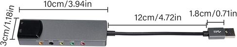 USB External Sound Card with Spdif Digital for 5.1 Surround Systems, Aluminum Body Optical Fiber Card in Kuwait