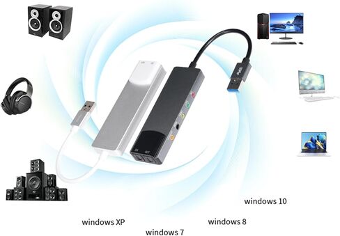 USB External Sound Card with Spdif Digital for 5.1 Surround Systems, Aluminum Body Optical Fiber Card in Kuwait