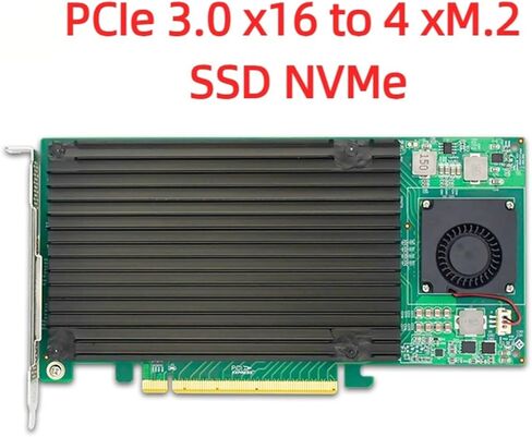 4 M.2 NVMe SSD PCIe x16 Adapter with PLX8747 PCI Express 3.0 x16 Switch to 4 Ports M.2 Adapter Card in Saudi Arabia
