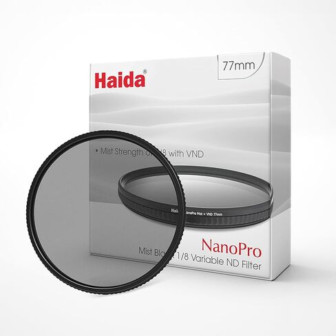 Haida 2 in 1 Mist Black 1/8 + VND Filter for Camera NanoPro Multi-Coating Mist Black + Variable Neutral Density SLR Camera Lens Filter Waterproof Scratch Resistant Nano-Coating Filter 82MM in Saudi Arabia