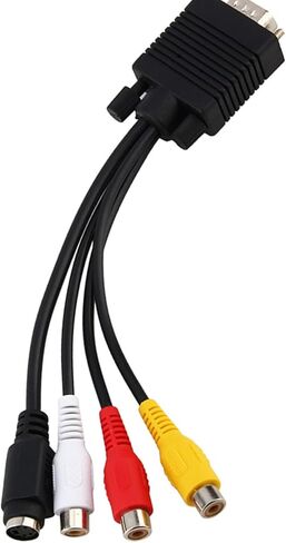 VGA to S Video and Adapter, Converter Cable with Standard Sub D Connector, PC to TV Monitor Projector Adapter for Laptop Desktop in Saudi Arabia
