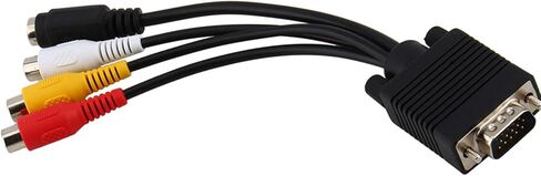 VGA to S Video and Adapter, Converter Cable with Standard Sub D Connector, PC to TV Monitor Projector Adapter for Laptop Desktop in Saudi Arabia