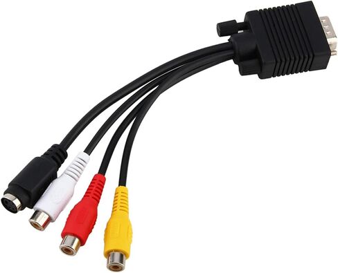 VGA to S Video and Adapter, Converter Cable with Standard Sub D Connector, PC to TV Monitor Projector Adapter for Laptop Desktop in Saudi Arabia