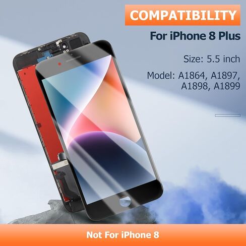 for iPhone 8 Plus Screen Replacement for iPhone 8 Plus LCD Display A1864,A1897,A1898 Screen Touch Digitizer Assembly Repair Parts in Saudi Arabia