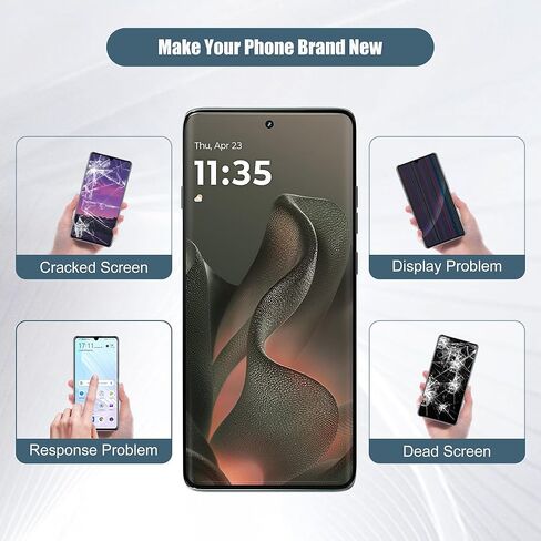 مجموعة محول رقمي لشاشة LCD بديلة تعمل باللمس متوافقة مع Moto Edge 2025 PB7A0006US 6.7 بوصة مع أدوات (أسود) in Saudi Arabia