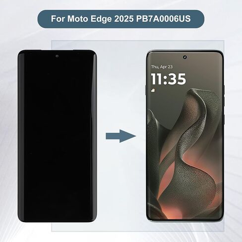 مجموعة محول رقمي لشاشة LCD بديلة تعمل باللمس متوافقة مع Moto Edge 2025 PB7A0006US 6.7 بوصة مع أدوات (أسود) in Saudi Arabia