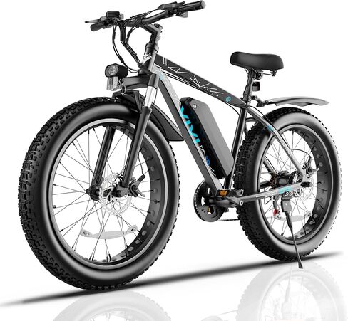 Vivi F26FUL Electric Bike Peak 1000W 26" x 4.0 Fat Tire Electric Bike with 48V 13Ah Removable Battery, 7Speed, Top 26Mph, Cruise Control, Up to 60 Miles, SGS Certified to UL2849 in Saudi Arabia