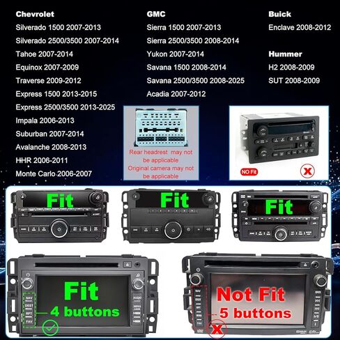 5GWifi ترقية راديو السيارة لسيارة Chevy Express Van 1500/2500/3500 2013-2025، Savana 2008-2025، GMC Sierra Silverado 1500/2500/3500 2007-2013، شاشة لمس 7 بوصات تطبيق Stereo Carplay Android Auto GPS FM Camera in Kuwait