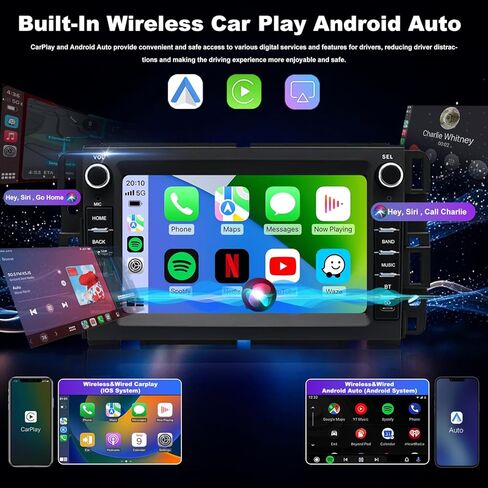 5GWifi ترقية راديو السيارة لسيارة Chevy Express Van 1500/2500/3500 2013-2025، Savana 2008-2025، GMC Sierra Silverado 1500/2500/3500 2007-2013، شاشة لمس 7 بوصات تطبيق Stereo Carplay Android Auto GPS FM Camera in Kuwait