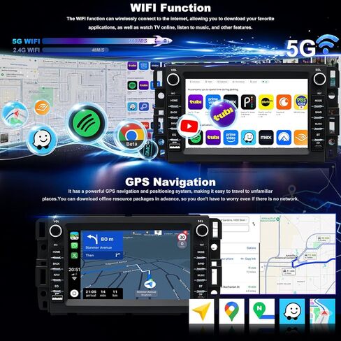 5GWifi ترقية راديو السيارة لسيارة Chevy Express Van 1500/2500/3500 2013-2025، Savana 2008-2025، GMC Sierra Silverado 1500/2500/3500 2007-2013، شاشة لمس 7 بوصات تطبيق Stereo Carplay Android Auto GPS FM Camera in Kuwait