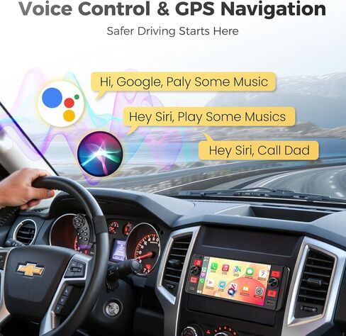 Single Din Car Stereo with Wireless Apple CarPlay and Android Auto, Single Din Touchscreen Radio Incell UHD Car Radio with 1080P Backup Camera, Mirror Link, Bluetooth 5.3, GPS, AM&FM, Type-C, EQ in Saudi Arabia