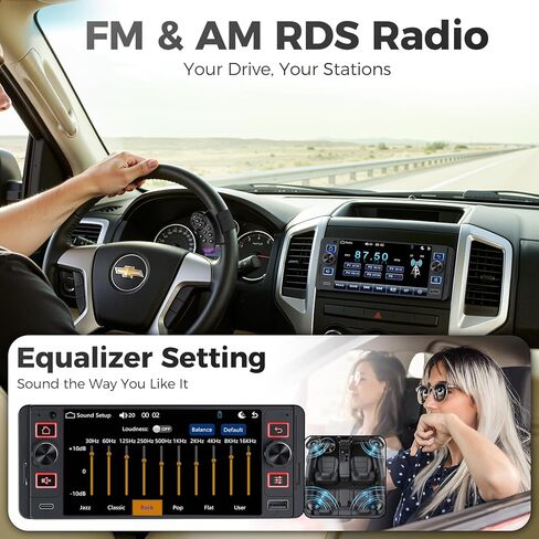 Single Din Car Stereo with Wireless Apple CarPlay and Android Auto, Single Din Touchscreen Radio Incell UHD Car Radio with 1080P Backup Camera, Mirror Link, Bluetooth 5.3, GPS, AM&FM, Type-C, EQ in Saudi Arabia