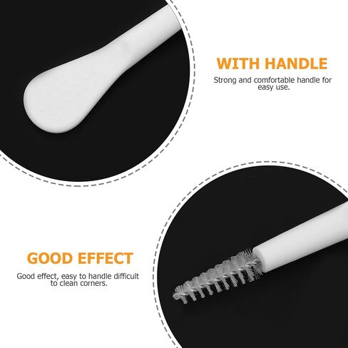 HANABASS 10pcs Crevice Cleaning Brush Set with Hard Bristles, Small Multifunctional Gap Scrub Brushes for Bathroom, Kitchen, Keyboard, Phone Speaker Cleaning, Black and White in Saudi Arabia