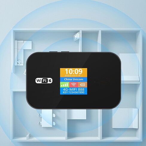 CUIFATI 4G LTE WiFi 6 جهاز توجيه متنقل نقطة اتصال متنقلة لاسلكية مودم WiFi مع بطارية 3000 مللي أمبير في الساعة وشاشة LED لـ 32 جهازًا للسفر والأعمال in Saudi Arabia