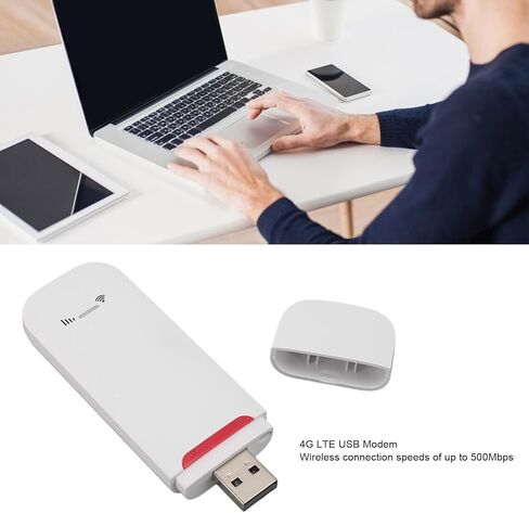 Sanpyl 4G Portable USB Modem, 500Mbps Mobile Hotspot with SIM Card Slot, Up to 10 Users Sharing, Plug and Play in Saudi Arabia