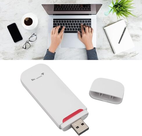 Sanpyl 4G Portable USB Modem, 500Mbps Mobile Hotspot with SIM Card Slot, Up to 10 Users Sharing, Plug and Play in Saudi Arabia