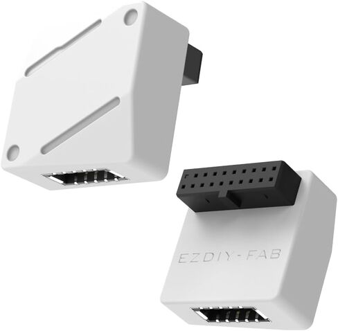 EZDIY-FAB USB 3.2 Gen 1/USB 3.0 Front Panel Header 19-Pin to Type-E 90 Degree Adapter, Motherboard Internal Header Adapter Converter-White-RVS in Saudi Arabia