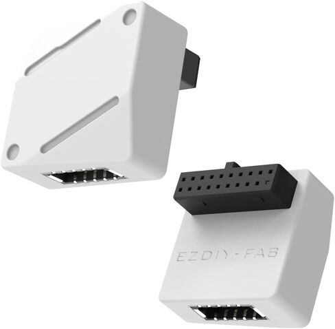 EZDIY-FAB USB 3.2 Gen 1/USB 3.0 Front Panel Header 19-Pin to Type-E 90 Degree Adapter, Motherboard Internal Header Adapter Converter-White-RVS in Saudi Arabia