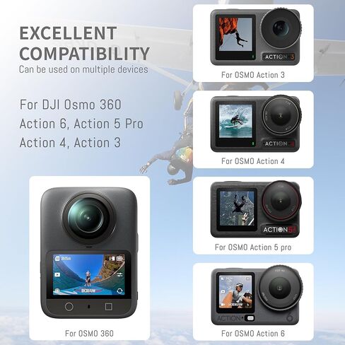 بطارية أكشن 6 مكونة من 3 عبوات متوافقة مع DJI Osmo 360، وAction 6، وAction 5 Pro، وAction 4، وكاميرا Action 3، وبطاريات إندورو بقدرة 2100 مللي أمبير في الساعة مع شاشة LCD لمحور شحن ذكي سريع ثنائي الاتجاه بقدرة 27 وات in Saudi Arabia