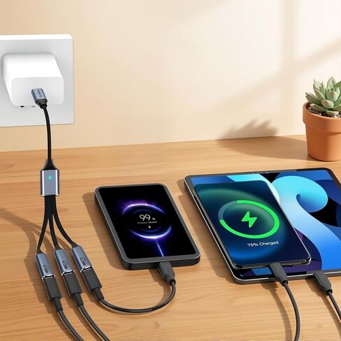 USB C Splitter 3 in 1 with USB A to C Adapter, USB C Male to Multi Type C Female Port Power Charging and Data Transfer Cable for Laptop Mac Flash Drive Keyboard Mouse in Saudi Arabia