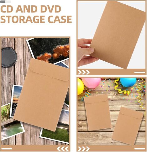 100pcs Kraft Paper DVD Paper Sleeves Storage Holder for Home and Portable Media Protection Organizer in Saudi Arabia