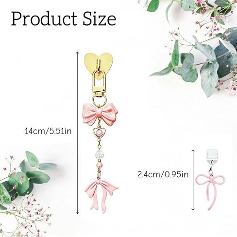 Charm Chain for Kindle, E-Reader Charms Chain with Dust Plug Type C Cute Gold Bow Decor Compatible with Kindle and Phone Keychain Decorating Accessories Bookish Gifts for Booklovers in Saudi Arabia