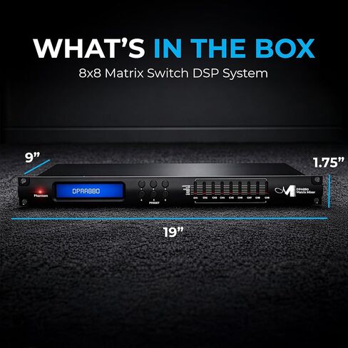 MARANI 8x8 Matrix Switch DSP System, Audio Matrix with USB/RS485 Control, Phantom Power, 6 Presets, LCD Display, Feedback Eliminator, 5-Band EQ, 48V Mic Inputs, 8 Inputs & Outputs in Saudi Arabia