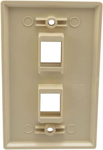 لوحة حائط NavePoint Snap-In Keystone Jack Flush Mount، ABS، 2 منفذ، عاجي، 10 عبوات in Kuwait