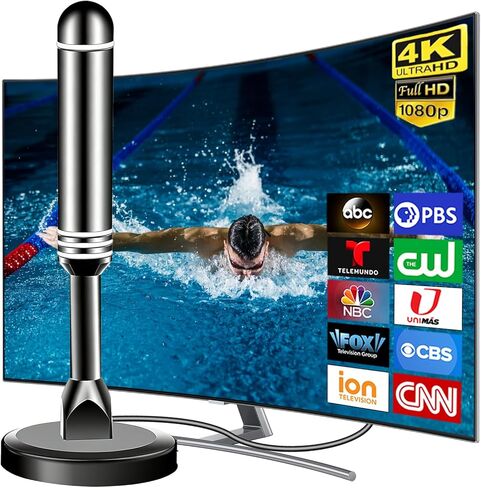2026 Digital Antenna for Smart TV, Long Range HD Digital TV Antenna Indoor, Antennas for Local Channels with Strong Magnetic Base, Support 4K 1080p HDTVs-10ft Coaxial Cable in Saudi Arabia