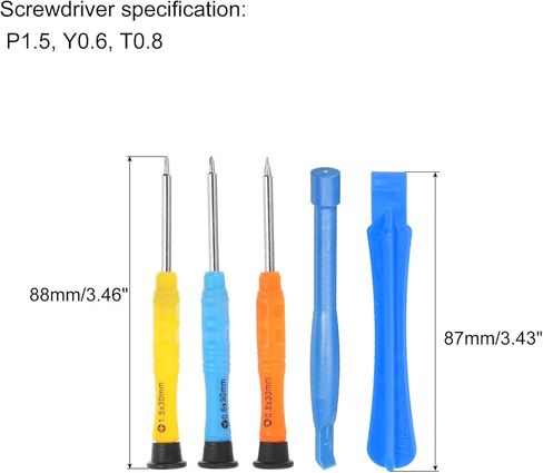 Phone Pry Opening Tools Screwdriver Spudger Kit Set 8 in 1 for Cellphone Mobile Phone Laptop PC Repair(P1.5, Y0.6, T0.8) in Saudi Arabia
