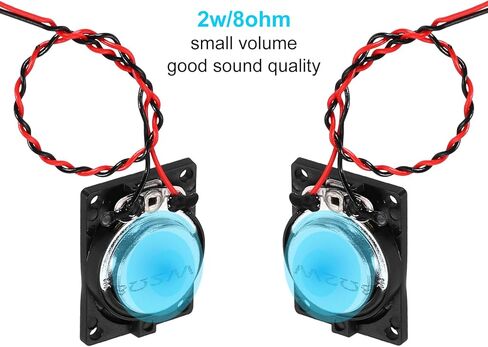 2 Pcs 2W 8 Ohm Small Speakers Metal Shell Square Internal Micro Magnet Speaker with 120mm Terminal Wire for Mini Speakers DVD EVD Multimedia Mobile Portable Advertising Machine in Saudi Arabia