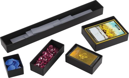 Gamegenic Game Castle - All-in-One Double-Sided Storage Case for Cards and Gaming Accessories, 19 Removable Trays in 5 Sizes, Ideal for Cards, Tokens, Dice and Tools, Black/Green Color, Made in Saudi Arabia