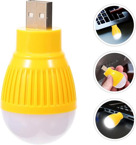 STOBAZA 4pcs USB LED Mini Light Bulbs, Yellow USB LED Night Lights for Home and Car, Compact Emergency and Desk Lamps Soft Glow in Saudi Arabia